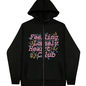 Sudadera con capucha y cremallera bordada para hombre, estilo oversize, grunge, streetwear, ligera, para otoño - Product Image 5