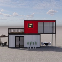 Caffetteria Ristorante Bar Chiosco Prefabbricato in Acciaio a Due Piani, Container Pop-up