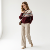 Pull en cachemire d'hiver avec motif épais, chaud et doux, pull en cachemire pour femmes