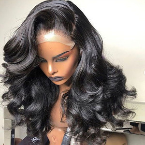 Ham Vietnam Saçı Yapıştırıcısız Peruklar Gerçek Saç Dalgası Peruklar Gerçek Saç Önden Bağcıklı 13x6 13x4 İsviçre HD Dantel Ön Peruk - Product Image 1