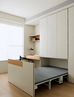 Armoire Pliante Minimaliste Moderne avec Lit Escamotable Intégré – Meuble de Rangement Gain de Place pour Bureau à Domicile, Salle d'Étude, Petit Appartement