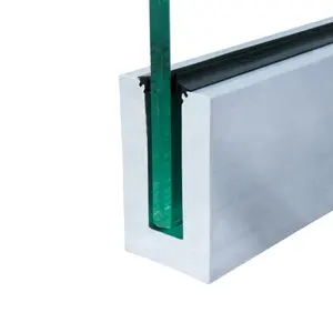 Balcones de barandilla para <span class=keywords><strong>terraza</strong></span>, barandilla de vidrio sin marco, Canal en u de aluminio, 12-20mm - Product Image 1