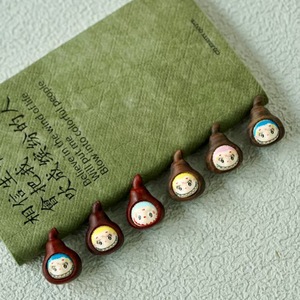 Accesorios de escritorio de madera de palisandro con forma de calabaza, 4 piezas, decoración de moda para uso en la oficina y el hogar - Product Image 2