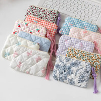 Sac de rangement pour cartes personnalisé pour femmes, motif floral, minimaliste, matelassé, pour rouge à lèvres, cadeaux, porte-monnaie matelassé, portefeuille portable