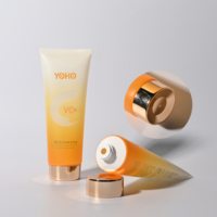 Tube cosmétique grande capacité transparent dégradé avec bouchon à vis 15ml-300ml, impression sérigraphique