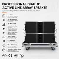 Système de sonorisation compact à double haut-parleur actif de 8 pouces, 500W-1000W, caisson de basses, grand haut-parleur DJ, équipement audio