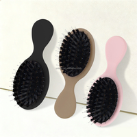 Brosse à extensions capillaires mini ARLANY avec logo personnalisé, finition mate, poils de nylon et de sanglier pour l'entretien quotidien et les extensions capillaires en salon
