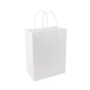 Custom Printed Your Own Logo Carrier To Go Restaurant Food Delivery Packaging Kraft Takeout Takeaway Lunch Paper Bags