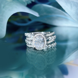 Elegante Anello Ovale a Strati per Donne, Gioiello da Dito di Lusso alla Moda - Product Image 4