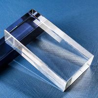 Brique de verre solide transparente ultra-claire, blanche, carrée, creuse, en cristal pour mur de fond, cloison
