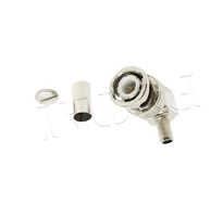 Connecteur à sertir mâle BNC à 90 degrés pour câble coaxial RG174