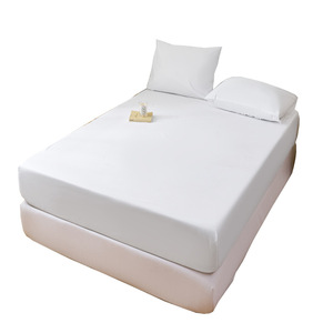 Einweg-Qualitäts-Bettwäsche-Set aus 100% Baumwolle 1 Bettlaken 1 Bettbezug 2 Kissenbezüge 300TC Atmungsaktiv Weich Doppelbett Reise Hotel - Product Image 5