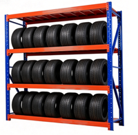 Étagère de stockage de pneus en acier, rayonnage métallique à portée longue pour entrepôt et usine, capacité moyenne