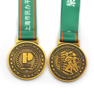 Médaille de sport en métal personnalisée or, argent, bronze avec ruban, sur mesure pour souvenir sportif - Product Image 2