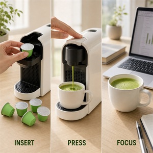 Capsules de matcha de qualité cérémonielle authentiques compatibles avec les machines Nespresso originales, capsules de thé vert saines, vente en gros - Product Image 3
