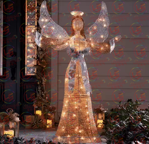 3D ha condotto la scultura di modellazione di illuminazione dell'angelo illuminata motivo del segno di buon natale decorazione commerciale delle luci di natale - Product Image 4