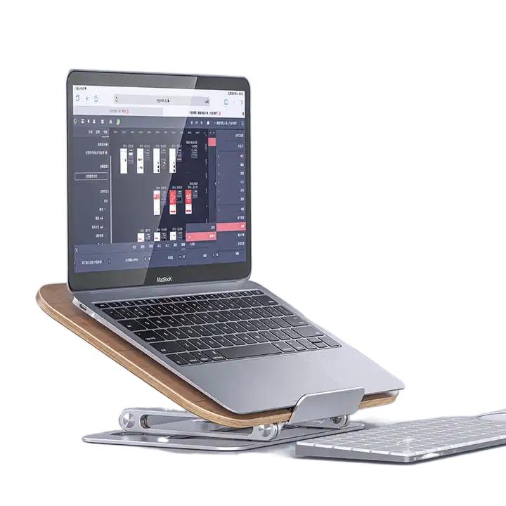 Leggio Regolabile In Legno Girevole A 360° E Pieghevole - Supporto Per Libri Da Lettura, Ricettario E Tablet