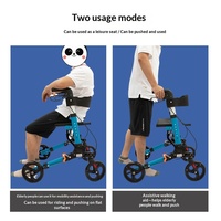 Déambulateur d'extérieur en alliage d'aluminium pour personnes âgées à mobilité réduite, pliable, multifonctionnel, chariot de courses à quatre roues, capacité 100 kg