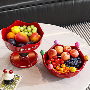 Plato de Drenaje para Frutas, Plato de Dibujos Animados para Niños, Plato de Almacenamiento de Frutas Secas, Plato de Caramelos con Base Alta para Sala de Estar - Product Image 3