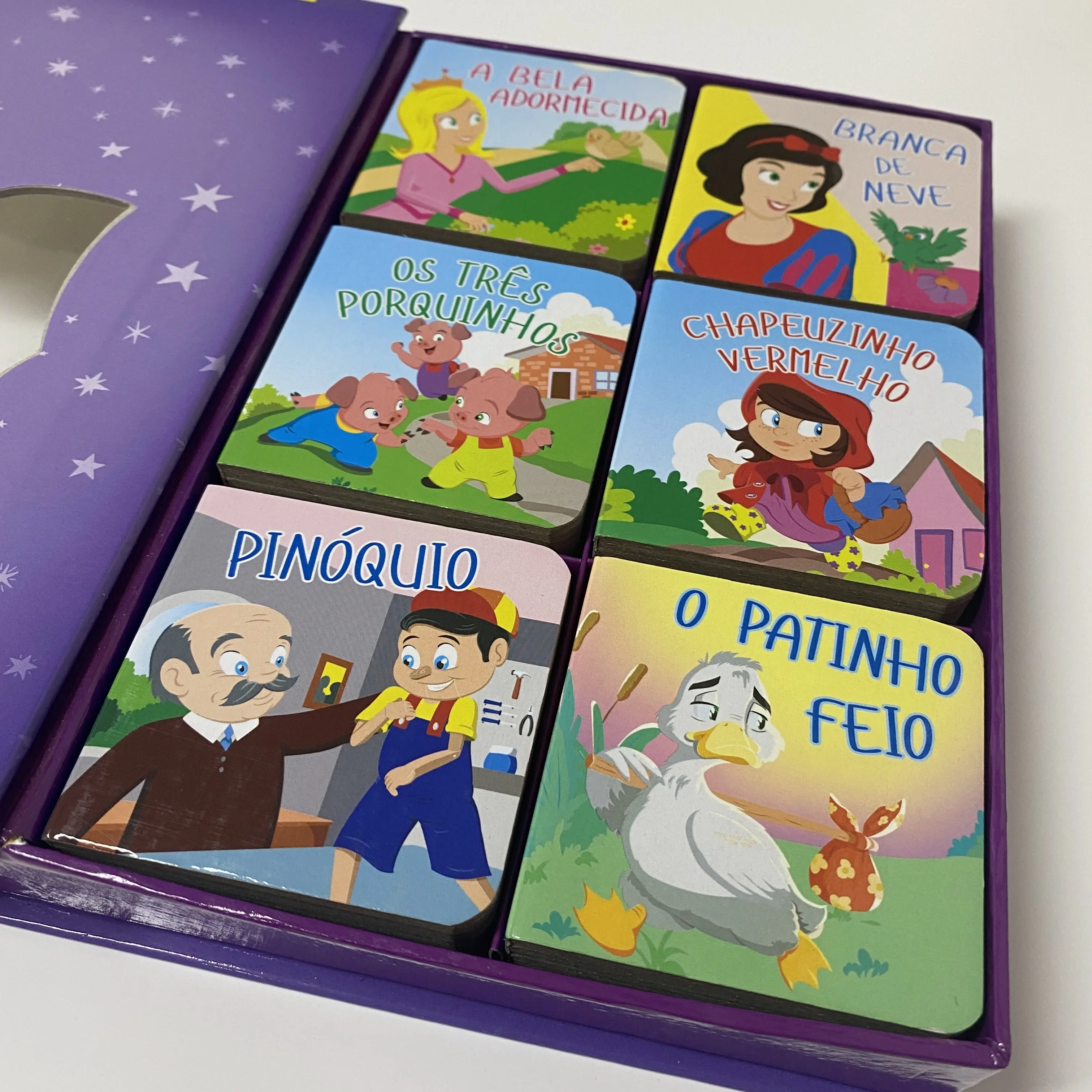 Mini impresora de libros de historia para niños, 6 libros por juego con caja de ventana, gran oferta