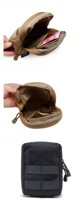 Pochette tactique avec fermeture à glissière, doublure en nylon imperméable, sangle MOLLE, sécurisez votre équipement, clip en plastique, boucle de connexion