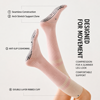 Chaussettes de sport respirantes et confortables à compression antidérapante pour femmes, conçues sur mesure, pour le yoga, la gym, la course à pied, le pilates et la remise en forme