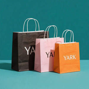 Sacs en papier kraft personnalisés avec logo imprimé, écologiques, pour vêtements, cadeaux, shopping, avec poignée - Product Image 6