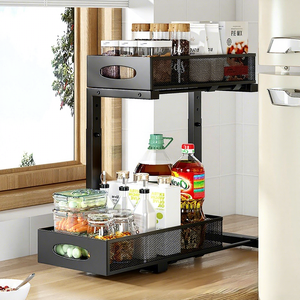 Organisateur et <span class=keywords><strong>rangement</strong></span> coulissant à 2 niveaux pour <span class=keywords><strong>placard</strong></span> <span class=keywords><strong>sous</strong></span> évier de salle de bain et cuisine, vente en gros - Product Image 4