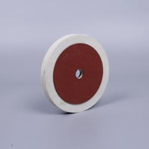 Almohadilla de Fieltro de Lana de Alta Densidad con Respaldo de Plástico Rojo para Pulir Metal - Product Image 5