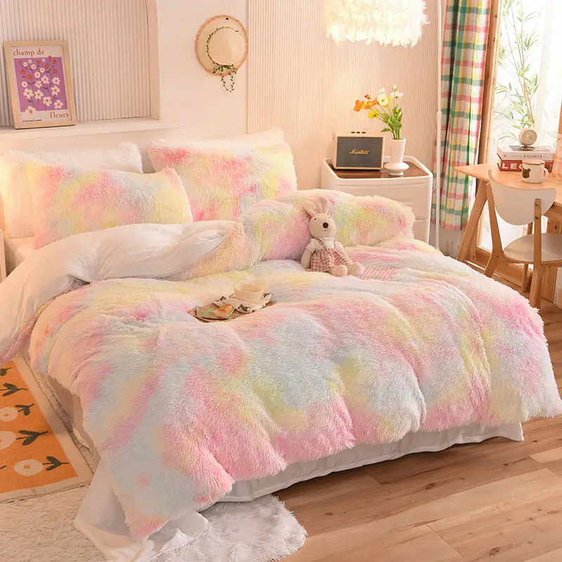 Jaland Fluffy nhung giường Comforter thiết lập sang trọng giường đặt cho một phòng ngủ mơ mộng