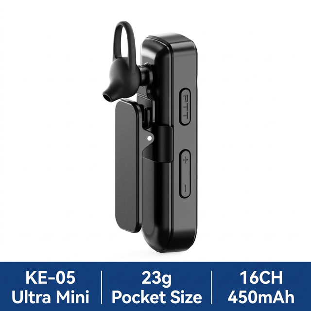 KENEARD KE-05 Ultra Mini Walkie Talkie 0.5W 16 Channel License Free Two Way Radio Pocket Size for Hotel Restaurant Staff Event