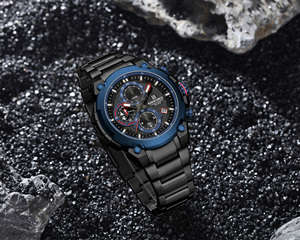 NAVIFORCE 8071 Montre à quartz étanche avec calendrier lumineux Montre d'affaires avec bracelet en acier inoxydable Montre pour hommes - Product Image 4