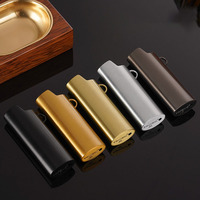 Étui moderne en alliage de zinc plaqué couleur avec logo personnalisé, écologique, pour briquet J6 rechargeable avec design en relief 3D – Vente en gros