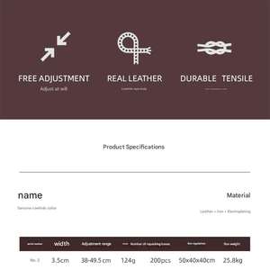 स्टाइलिश पालतू पहचान और सुरक्षा के लिए टिकाऊ धातु बकल और डी-रिंग के साथ प्रीमियम उभरा हुआ चमड़े का कुत्ता कॉलर - Product Image 3