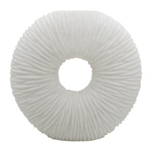 Vaso Circolare in Resina di Quarzo con Design a Centro Aperto, Elemento Decorativo Minimalista per Soggiorno - Product Image 1