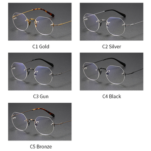 Montura de gafas de titanio ZY008 para hombre, monturas de gafas graduadas para miopía cuadradas <span class=keywords><strong>Retro</strong></span> Vintage, gafas ópticas para Miopía - Product Image 6
