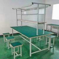 Chaîne de montage Table de travail Atelier lumière led Établi antistatique pour l'industrie électronique