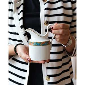 Servizio da Tè Completo Richard Ginori 6 Pezzi Stile Impero con Bordo Astratto - Set di Stoviglie con Consegna Manuale - Product Image 3