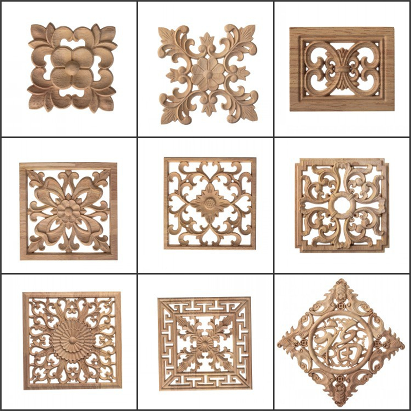 Wood Carved Onlay Applique Oval European Carving U... – Vicedeal