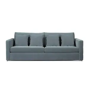 Sofás de couro preto moderno, sofá de couro preto premium com seções minimalista para móveis de sala de estar