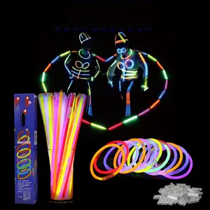 500 Bulk Custom Party Fluorescence Bracelets Necklaces Connectors Promotional 1.7inch Mini Cotton Candy Glow Sticks