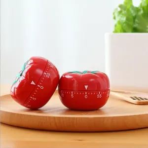 Minuteur de cuisine électronique et mécanique en forme de tomate, avec fonction de rappel, compte à rebours Pomodoro et alarme, outil de cuisson, minuteur de jeu, en plastique - Product Image 2