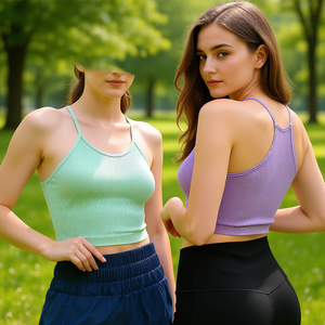 Top Corto de Punto Acanalado para Mujer, Sin Mangas, Cuello Redondo, Color Sólido, Ropa Casual de Verano, Tallas S-XL, Lavable a Máquina - Product Image 2