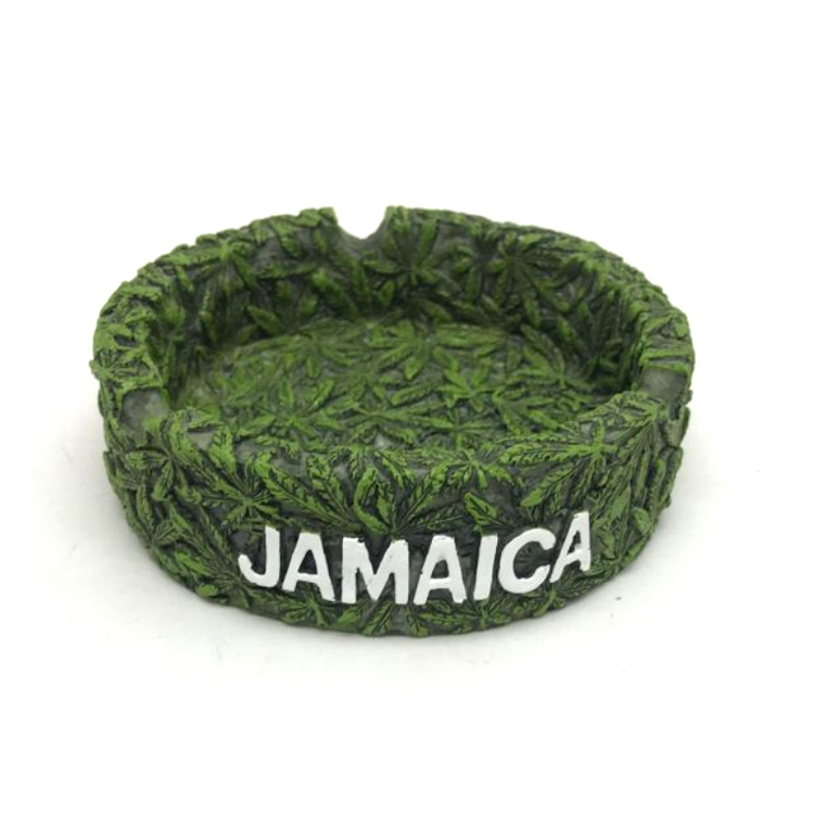 Индивидуальная Роскошная ямайская сувенирная пепельница из смолы с листьями раста