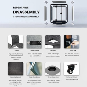 Cabinas Acústicas Prefabricadas Insonorizadas para Oficina, Reuniones y Trabajo, para Mejorar la Concentración y la Eficiencia - Product Image 3