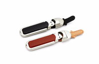 Clé USB 2.0 en cuir avec porte-clés, mémoire flash, 4 Go, 8 Go, 16 Go, 32 Go, 64 Go, cadeau promotionnel personnalisé