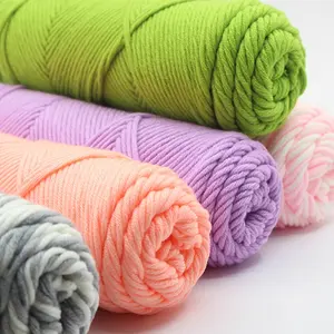 Fil en laine ordinaire 100% acrylique, vente en gros, fil Super épais pour le tricot des bras, 100% fil acrylique