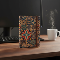 Carnet en liège à motif vintage personnalisé, couverture à motifs multicolores pour l'écriture, idéal comme cadeau