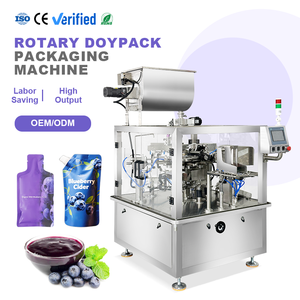 Máquina Rotativa China para Bolsas Preformadas Doypack, Fabricantes de Máquinas de Llenado y Sellado de Mermelada de Arándanos y Durian - Product Image 1