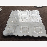 Mosaïque de marbre DTH style moderne Calacatta avec motif jet d'eau en nacre, parquet de 10 mm d'épaisseur, qualité supérieure, personnalisable